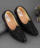 Little Palz Intricate Weave Self Textured Mojaris - Black