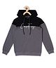 CAVIO Full Sleeves Colour Block Hooded Tee - Grey
