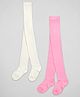 The Sandbox Clothing Co Pack Of 2 Pair Solid Stockings - Pink & Off White