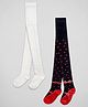 The Sandbox Clothing Co Pack Of 2 Star Printed Stockings - Black & Off White