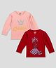 The Sandbox Clothing Co Pack Of 2 Full Sleeves Doll & Queen Text Printed Tees - Red & Pink
