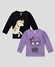 The Sandbox Clothing Co Pack Of 2 Full Sleeves Doll & Unicorn Printed Tees - Black & Purple
