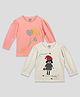The Sandbox Clothing Co Pack Of 2 Full Sleeves Hearts & Doll Printed Tees - Grey & Pink