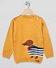 The Sandbox Clothing Co Full Sleeves Dog Designed Sweater - Mustard Yellow