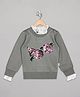 The Sandbox Clothing Co Full Sleeves Floral Sequin Embellished  Sweatshirt - Grey