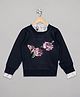 The Sandbox Clothing Co Full Sleeves Floral Sequin Embellished  Sweatshirt - Navy Blue