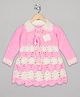 The Sandbox Clothing Co Full Sleeves Floral Applique Detailed Hand Knitted Woollen Dress - Pink