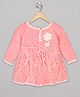 The Sandbox Clothing Co Full Sleeves Floral Applique Detailed Hand Knitted Woollen Dress -  Peach