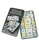 VGRASSP Double Six Color Dot Design Dominos Set of 28 - Grey