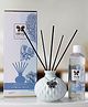 Iris Celeste Reed Diffuser With Ceramic Pot, 6N Reed Sticks and 200 ml Diffuser Oil - Fragrance Coral Blue