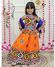 BownBee Navratri Theme Sleeveless Banjara Embroidered & Mirror Work Embellished Coordinating Lehenga & Choli Set - Orange
