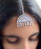 Pretty Ponytails Traditional Designed Ghungroo Statement Detailed Maang Teeka - Silver
