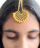 Pretty Ponytails Ghungroo Detailed Kathiawadi Rajasthani Broad Statement Maang Teeka  - Gold