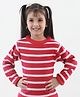 KNITCO Full Sleeves Striped Designed   Sweater - Red