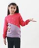 KNITCO Full Sleeves Stars & Panda Design Detailed Colour Blocked  Sweater - Pink