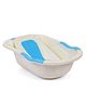 Babyhug Large Size Bath Tub With Bath Tray Animals Print - Off White Blue
