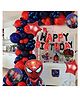 Bubble Trouble Spiderman Theme Birthday Decoration Items with Foil Balloons Set Blue & Red Pack of -73