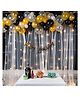 Bubble Trouble Happy Birthday Decoration Items Kit with Curtain & Light Black White & Gold - Pack of 71