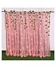 Bubble Trouble Pink Net Curtains Backdrop Decoration with Lights & Green Vines Pink & green Pack of -8
