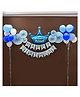 Bubble Trouble Blue Theme Happy Birthday Decoration Items for Boys white blue Pack of -40
