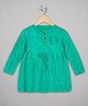 The Sandbox Clothing Co Hand Knitted Full Sleeves Woven Designed Flared Woolen Sweater Dress - Green