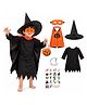 Sarvda Halloween Theme Witch & Wizard Fancy Dress Costume with Cape - Black