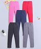Nino Bambino 100% Cotton Pack Of 5  Solid Leggings - Multi Colour