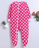 Nino Bambino  Full Sleeves Polka Dots Printed Footed Zipper Sleepsuit - Red