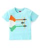 Babyhug Cotton Knit Half Sleeves Air Plane Printed T-Shirt - Light Blue