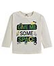 Forever Kids Full s Sleeves Space Theme Graphic Printed Tee - Cream