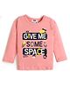 Forever Kids Full s Sleeves Space Theme Graphic Printed Tee - Rose Pink