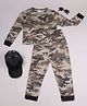 RAINE AND JAINE Full Sleeves Camouflage Printed Tee  With Coordinating Pant  - Brown