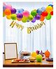 Special You Birthday Decoration DIY Combo Kit Multicolor Theme with Golden Happy Birthday Cursive Banner Multicolor Balloons Multicolor- Pack of 43 Items