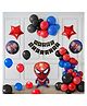 Special You Birthday Decoration DIY Combo Kit Spiderman Theme with Happy Birthday Banner Spiderman Foil Balloon set Red Black and Metallic Blue Balloons Multicolor- Pack of 53 Items