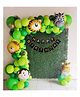 Special You jungle theme birthday decoration items for kids with animal theme foil balloon with artificial leaves happy birthday banner metallic balloons for decoration kit green -Pack of 61 Items