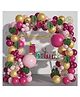 Special You Birthday Decoration DIY Combo kit with Artificial Palm Leaves Happy Birthday Banner Burgundy Pastel Pink Metallic Gold and Golden Confetti Balloon Multicolor- Pack of 72 Items