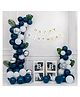 Special You DIY birthday decoration kit for girls, boys artificial palm leaves theme with  party balloons for decoration for girls Silver and Dark Blue Balloons -Pack of 61 pcs