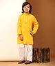 P-MARK Full Sleeves Solid Kurta & Pyjama Set - Lemon Yellow