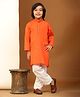 P-MARK Full Sleeves Solid Kurta & Pyjama Set - Orange