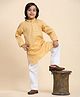 P-MARK Full Sleeves Solid Kurta & Pyjama Set - Beige