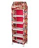 Little One's   6 Plastic Shelves Foldable Baby Storage Box Unbreakable Material (Steel Structure)  Jungle Red