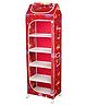 Little One's   6 Plastic Shelves Foldable Baby Storage Box , Unbreakable Material, (Steel Structure)  Aquatic Red   H6/FR