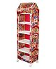 Little One's   6 Plastic Shelves Foldable Baby Storage Box Unbreakable Material (Plastic Structure)  Jungle Red