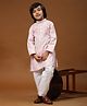 P-MARK Full Sleeves Floral Block Motif Foil Printed  Kurta Pyjama Set - Pink