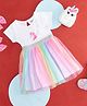 YU by Pantaloons Half Sleeves Unicorn Printed Shimmer Detailed Dress - Multi Colour