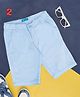 YU by Pantaloons Solid Button Down Shorts - Blue
