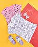 YU by Pantaloons Pack Of 2 Half Sleeves Butterfly & Hearts Printed Tee - Pink & White