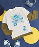 YU by Pantaloons Full Sleeves Sea You Later Shark Printed Colour Blocked Tee - Olive Green