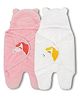 Luvlittle Wearable Hooded Blanket Pack Of 2 - Pink & White