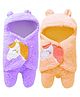 Luvlittle Wearable Hooded Blanket Pack Of 2 - Purple & Peach